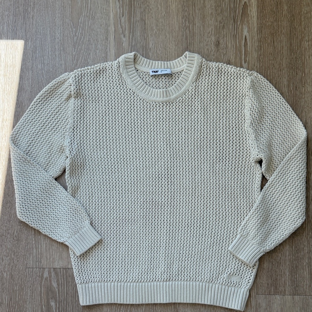 TNA Beige Crewneck Sweater